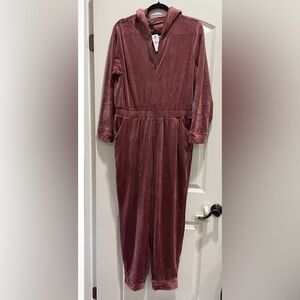 Express Jumpsuit Womens Size Large Long Sleeve W Hood Loungewear